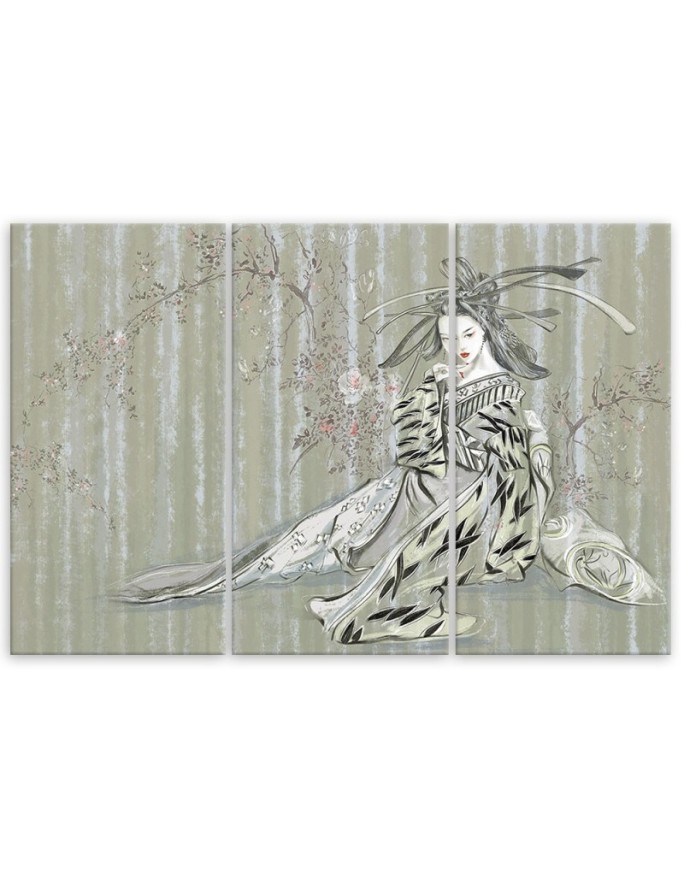 3 piece Canvas print painting - Traditional Japanese geisha | FEEBY