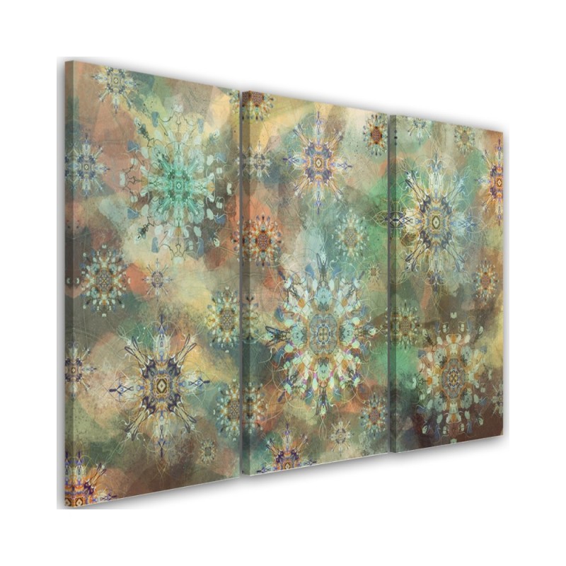 3-part colourful paintings for living room - Mosaic of stars | FEEBY
