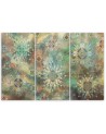 3-part colourful paintings for living room - Mosaic of stars | FEEBY