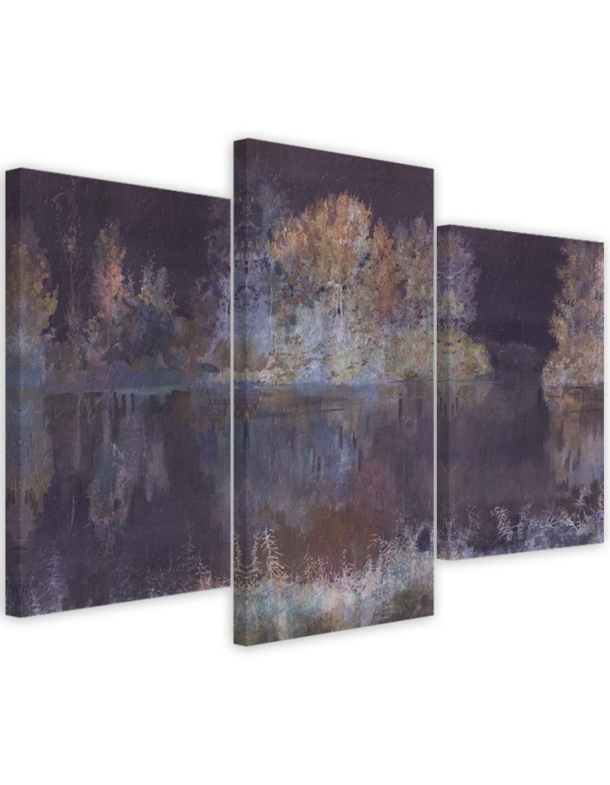 3 piece Printed canvas for bedroom - Lake view | FEEBY