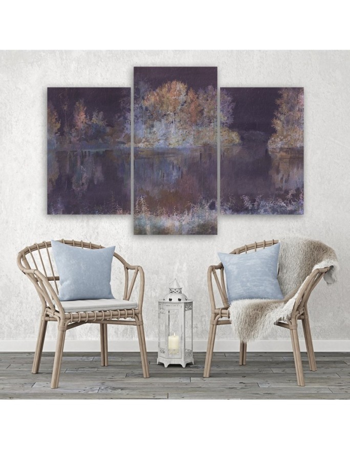 3 piece Printed canvas for bedroom - Lake view | FEEBY