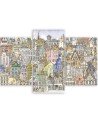 Triptych painting for children for room - Sketched city | FEEBY