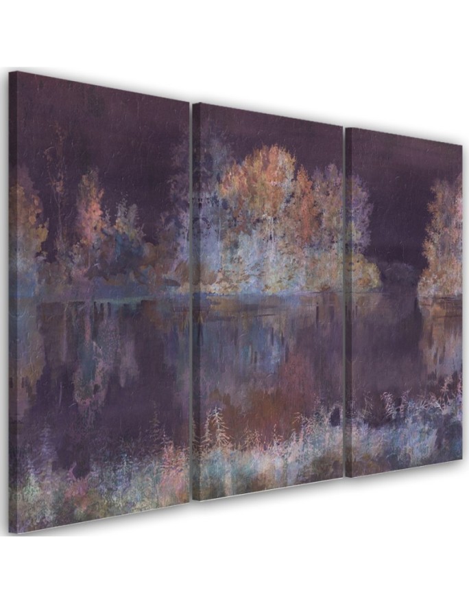 Canvas print 3 piece Lake view