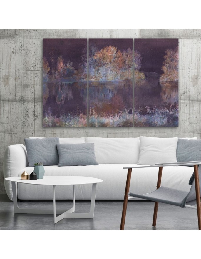 Large wall art painting for living room - Lake view | FEEBY