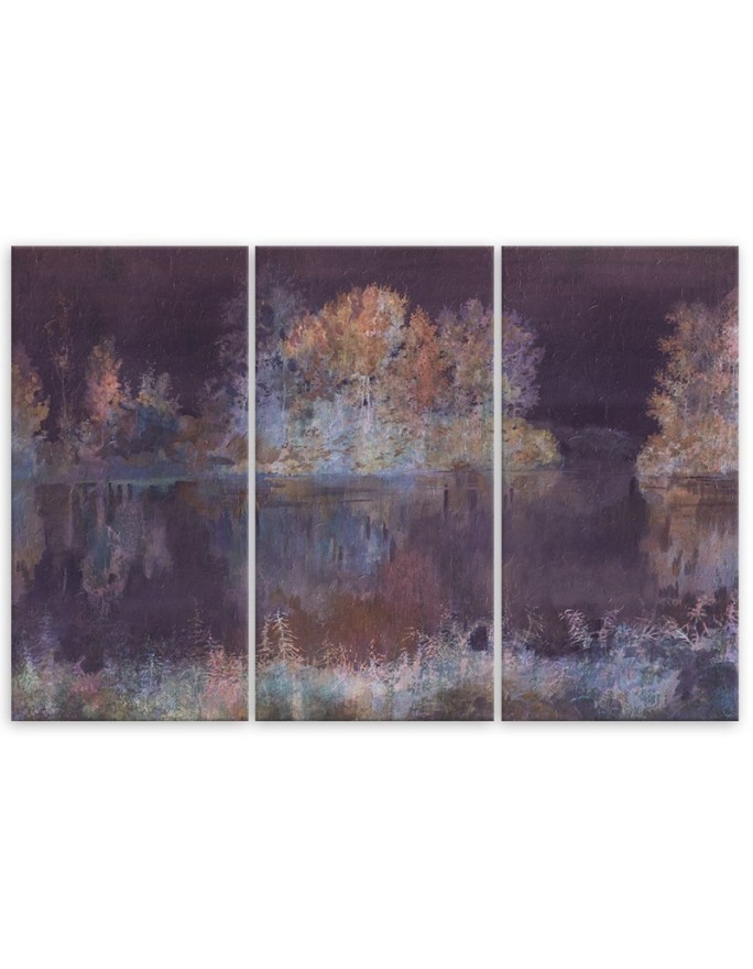 Large wall art painting for living room - Lake view | FEEBY