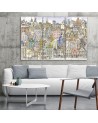 Canvas print for a teenager for a room - City sketched in colour | FEEBY