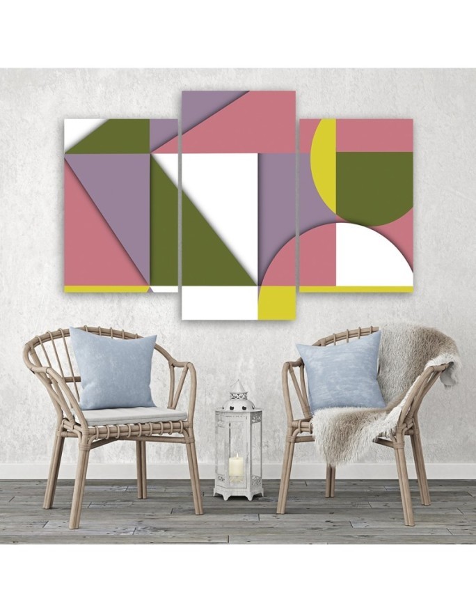 Teenage Canvas painting for wall - Geometric shapes abstract | FEEBY