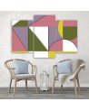 Teenage Canvas painting for wall - Geometric shapes abstract | FEEBY