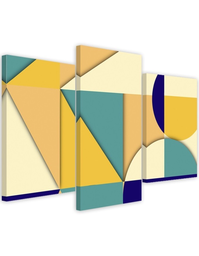 3 piece Canvas print for teenager for wall - Geometric shapes abstract | FEEBY