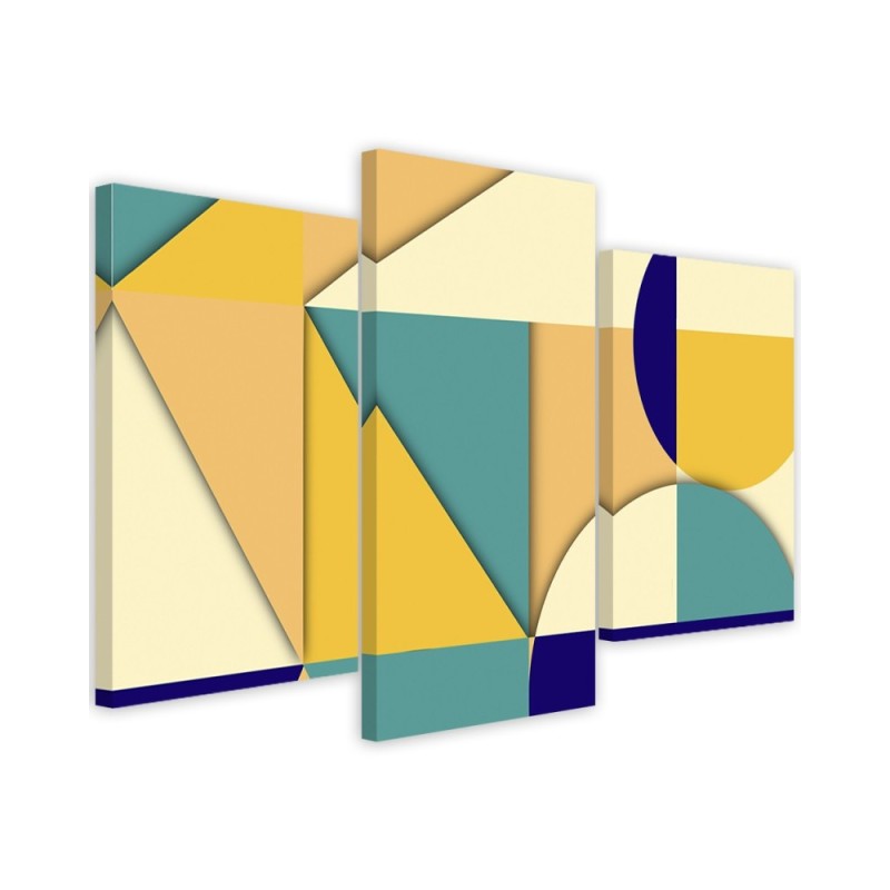 3 piece Canvas print for teenager for wall - Geometric shapes abstract | FEEBY