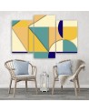 3 piece Canvas print for teenager for wall - Geometric shapes abstract | FEEBY