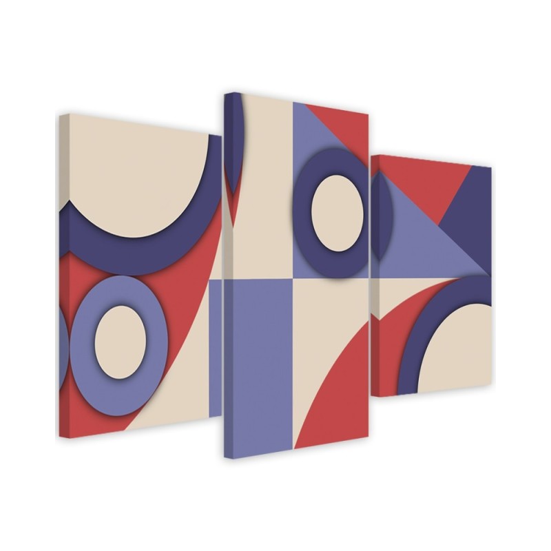 3 piece Canvas print for children's room for wall - Geometric shapes abstract | FEEBY