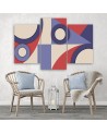 3 piece Canvas print for children's room for wall - Geometric shapes abstract | FEEBY
