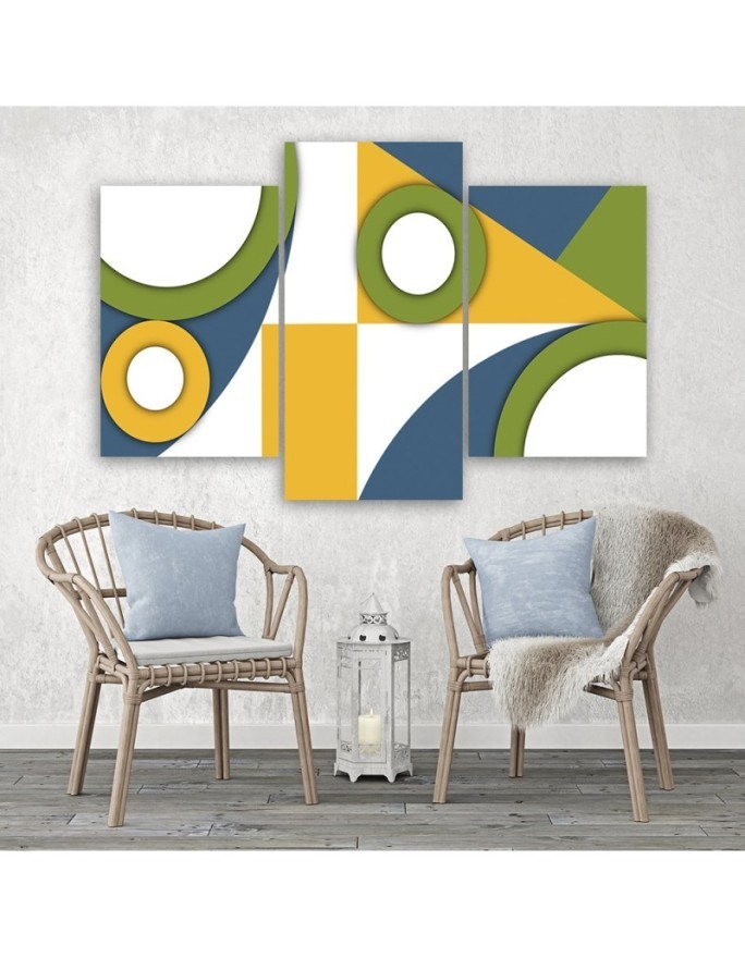 Children's room Canvas painting for wall - Geometric shapes abstract | FEEBY