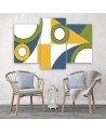 Children's room Canvas painting for wall - Geometric shapes abstract | FEEBY