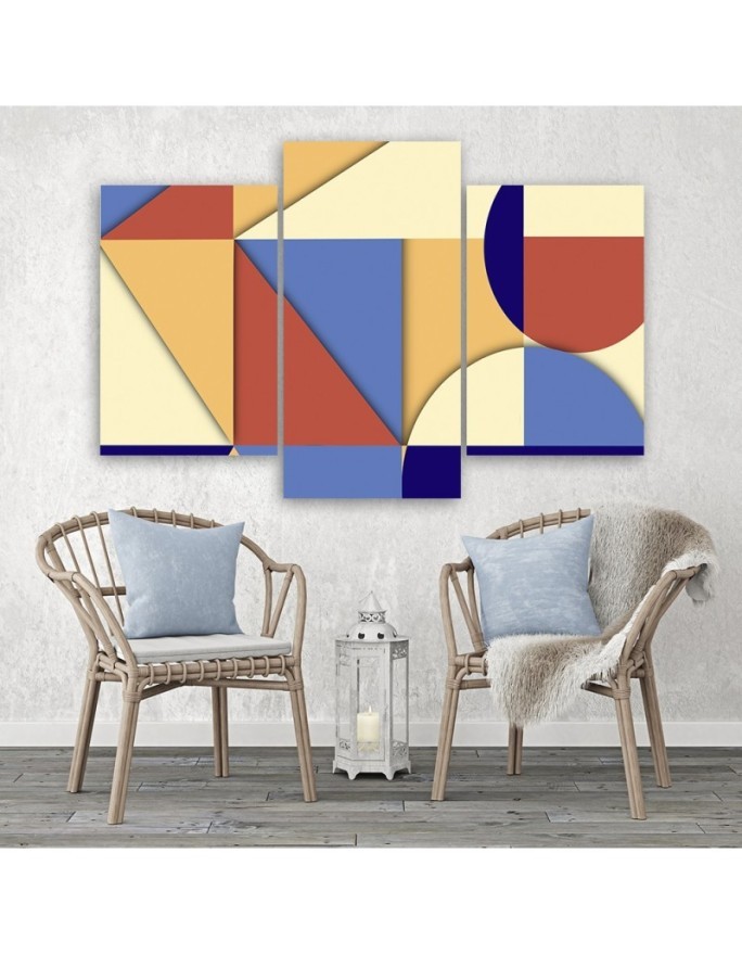 Children's room painting for wall - Geometric shapes abstract | FEEBY