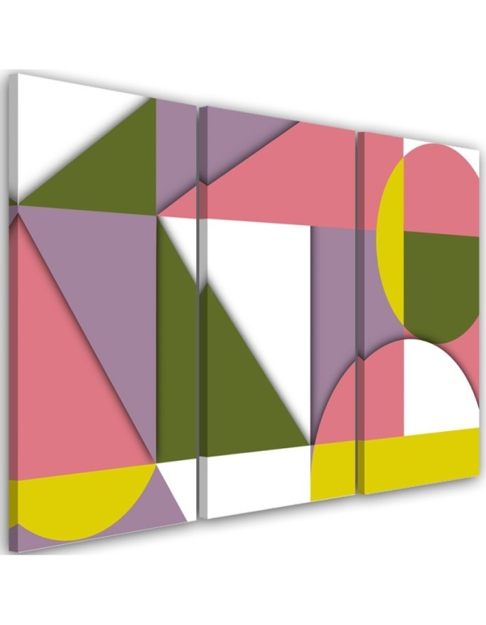 Triptych painting for children's room - Geometric shapes abstract | FEEBY