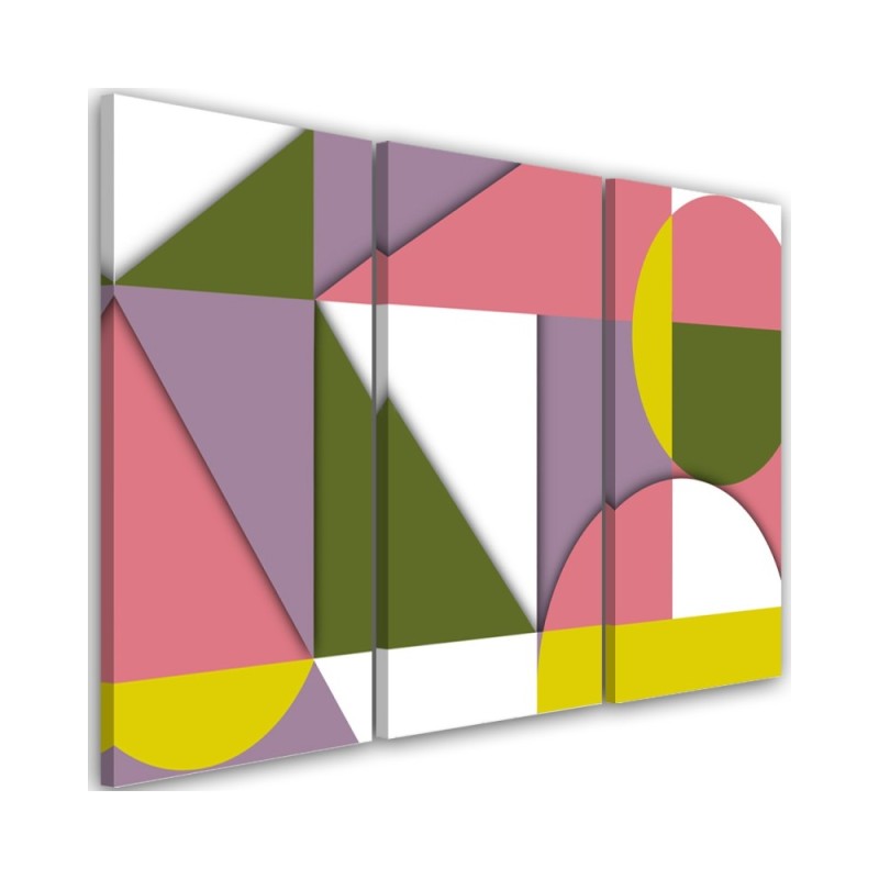 Triptych painting for children's room - Geometric shapes abstract | FEEBY