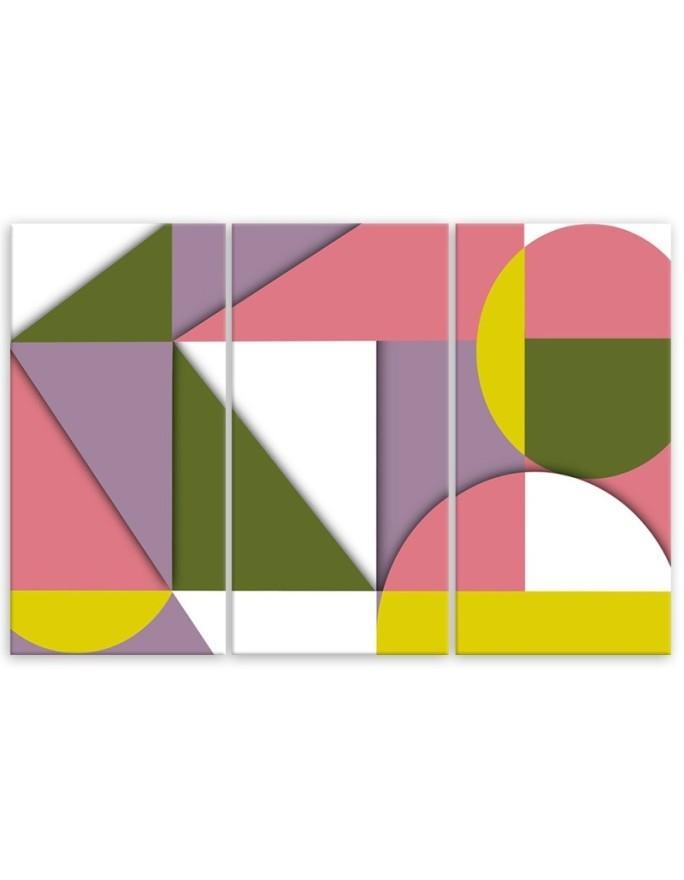 Triptych painting for children's room - Geometric shapes abstract | FEEBY