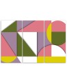 Triptych painting for children's room - Geometric shapes abstract | FEEBY