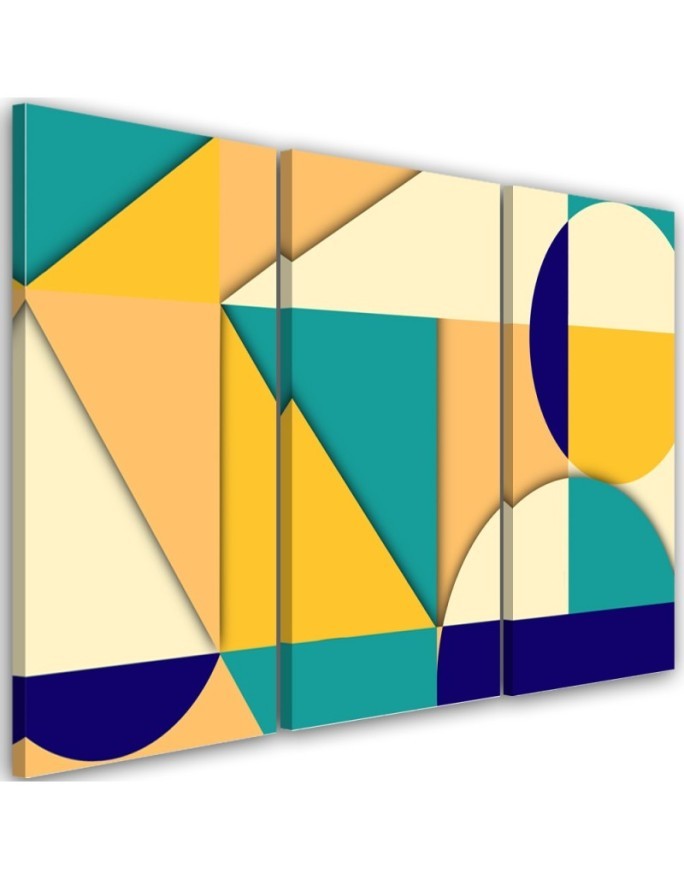 3 part painting for children - Geometric shapes abstract | FEEBY