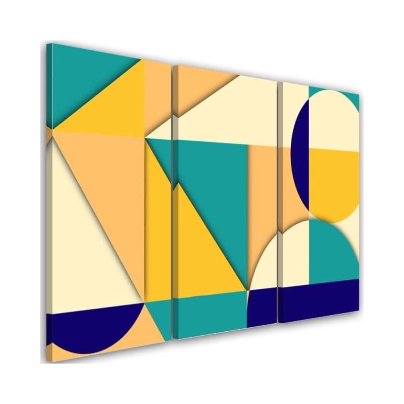 3 part painting for children - Geometric shapes abstract | FEEBY