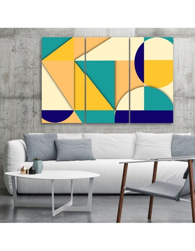 3 part painting for children - Geometric shapes abstract | FEEBY