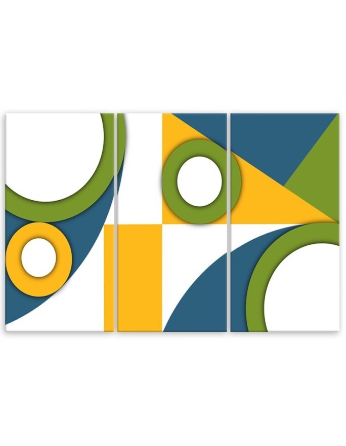 3 part paintings for children - Geometric shapes abstract | FEEBY