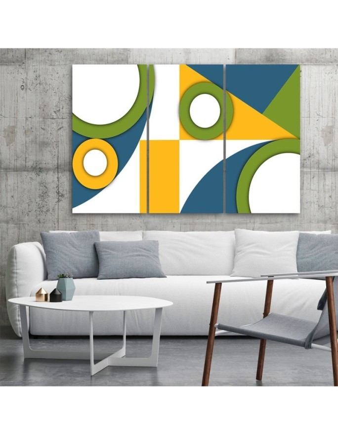 3 part paintings for children - Geometric shapes abstract | FEEBY