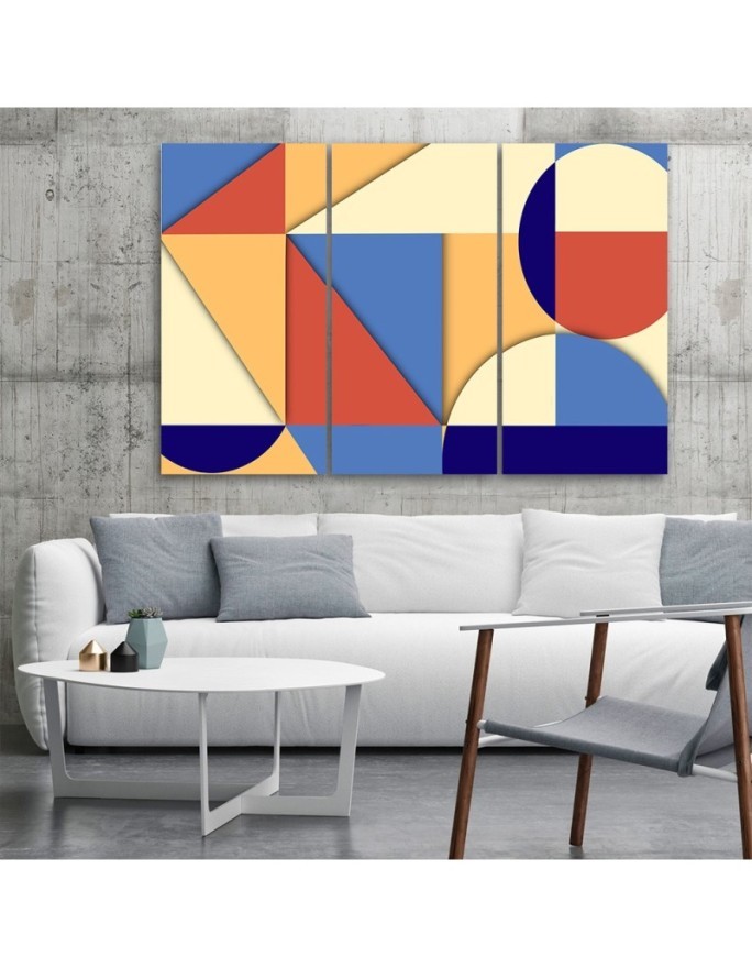 Colourful Canvas paintings for children - Geometric shapes abstract | FEEBY