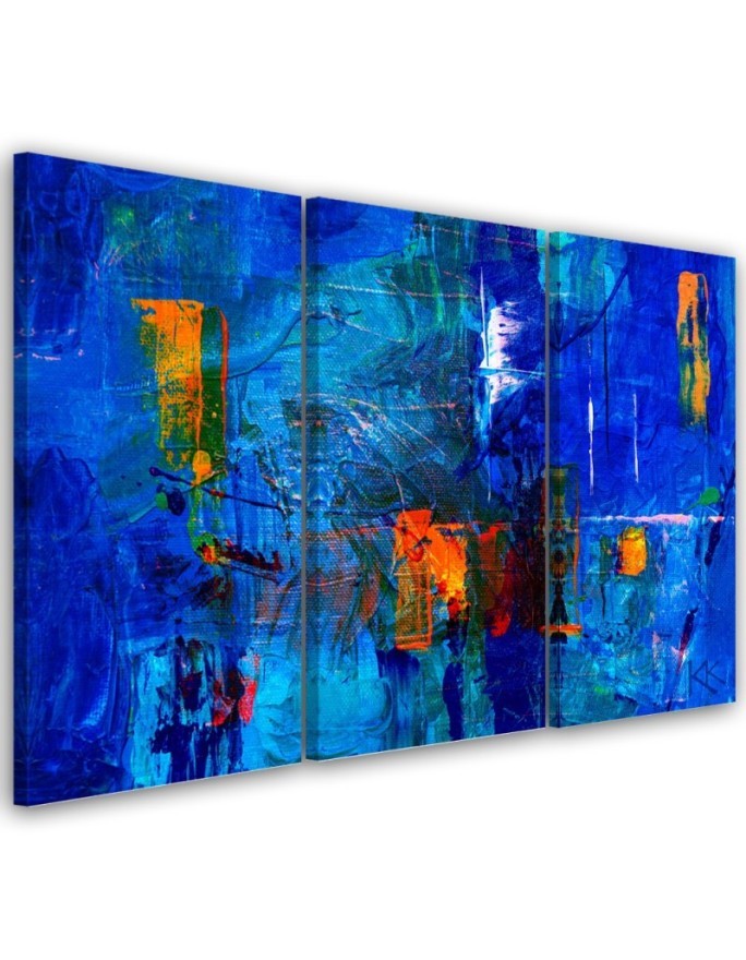 Prints on canvas - Blue abstraction hand painted | FEEBY