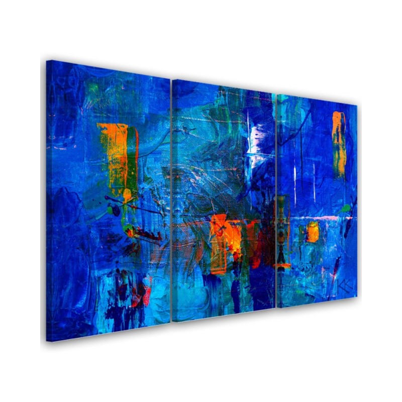 Prints on canvas - Blue abstraction hand painted | FEEBY