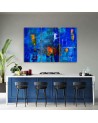 Prints on canvas - Blue abstraction hand painted | FEEBY