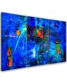 Printed painting on canvas - Blue abstraction hand-painted | FEEBY