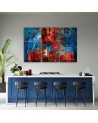 Canvas print 3-part modern - Red abstraction hand-painted | FEEBY