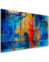 Wall art printed on canvas - Blue abstract hand-painted | FEEBY
