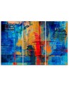 Wall art printed on canvas - Blue abstract hand-painted | FEEBY