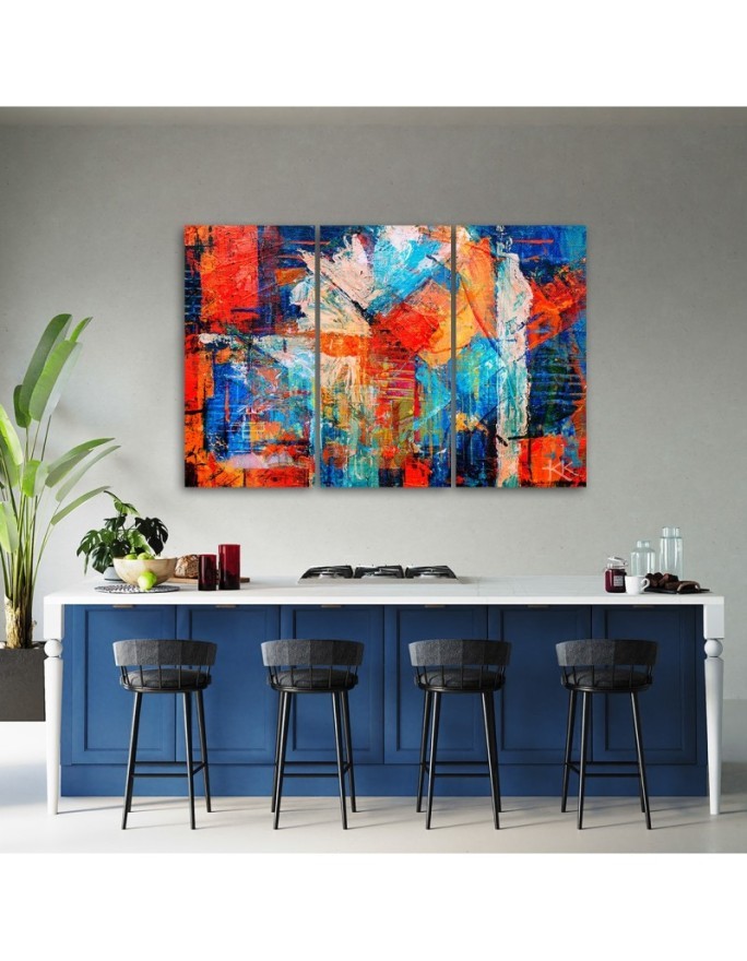 Canvas print - Orange abstract hand painted | FEEBY