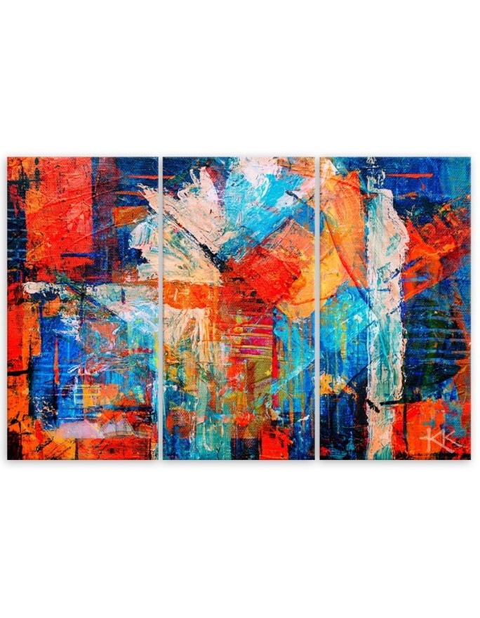 Canvas print - Orange abstract hand painted | FEEBY