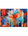 Canvas print - Orange abstract hand painted | FEEBY