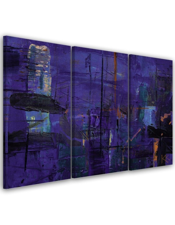 Decorative painting for office - Purple abstraction hand painted | FEEBY