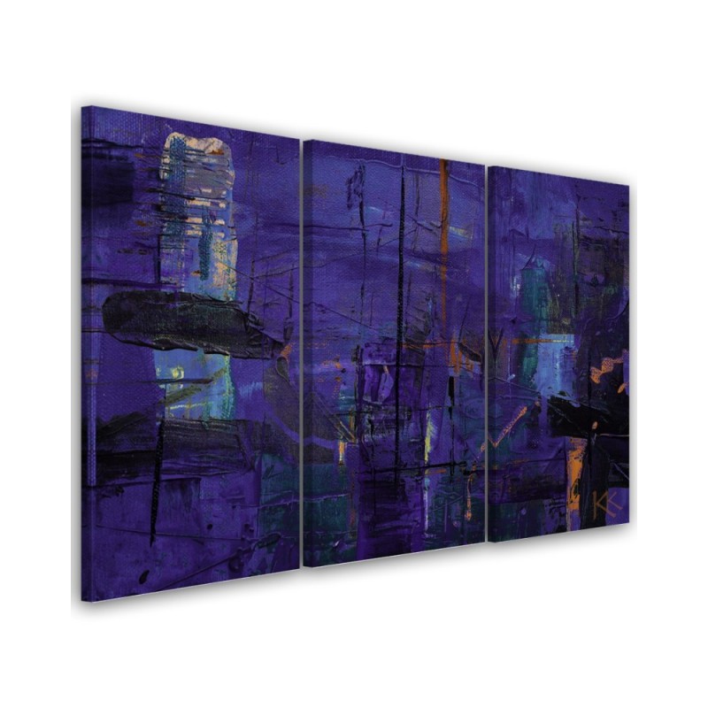 Decorative painting for office - Purple abstraction hand painted | FEEBY