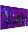 Tryptic painting print for wall - Purple abstraction hand painted | FEEBY