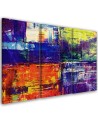 Triptych painting for boy's room - Colourful abstraction hand painted | FEEBY