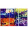 Triptych painting for boy's room - Colourful abstraction hand painted | FEEBY