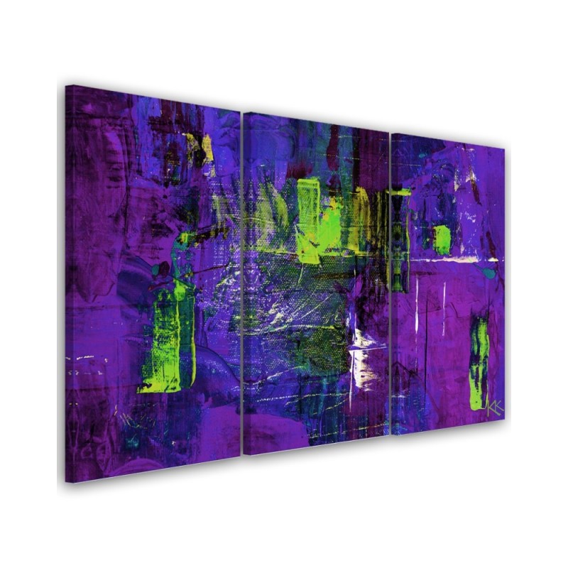 Colourful modern Canvas painting - Purple abstract hand painted | FEEBY