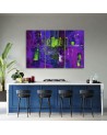 Colourful modern Canvas painting - Purple abstract hand painted | FEEBY