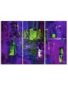 Colourful modern Canvas painting - Purple abstract hand painted | FEEBY