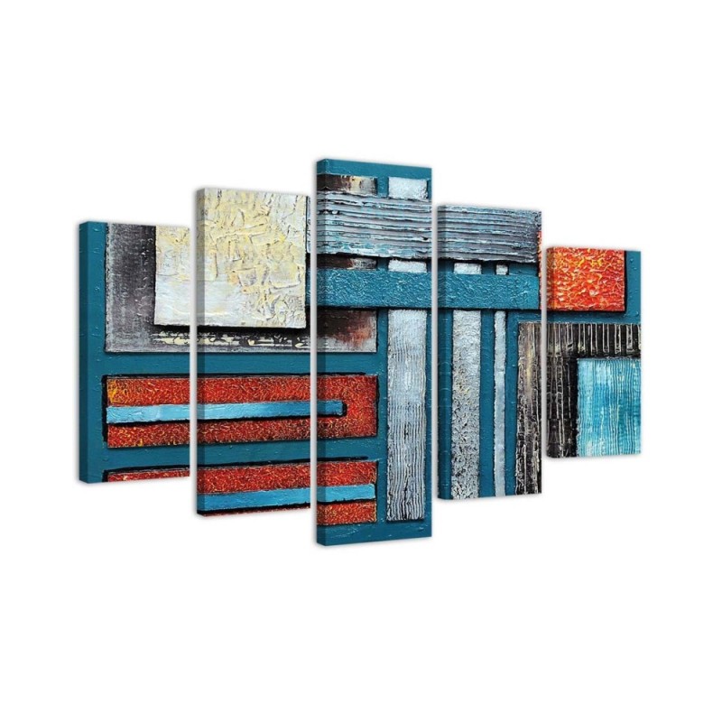 Canvas print for living room, office for wall - Abstract composition with blue | FEEBY