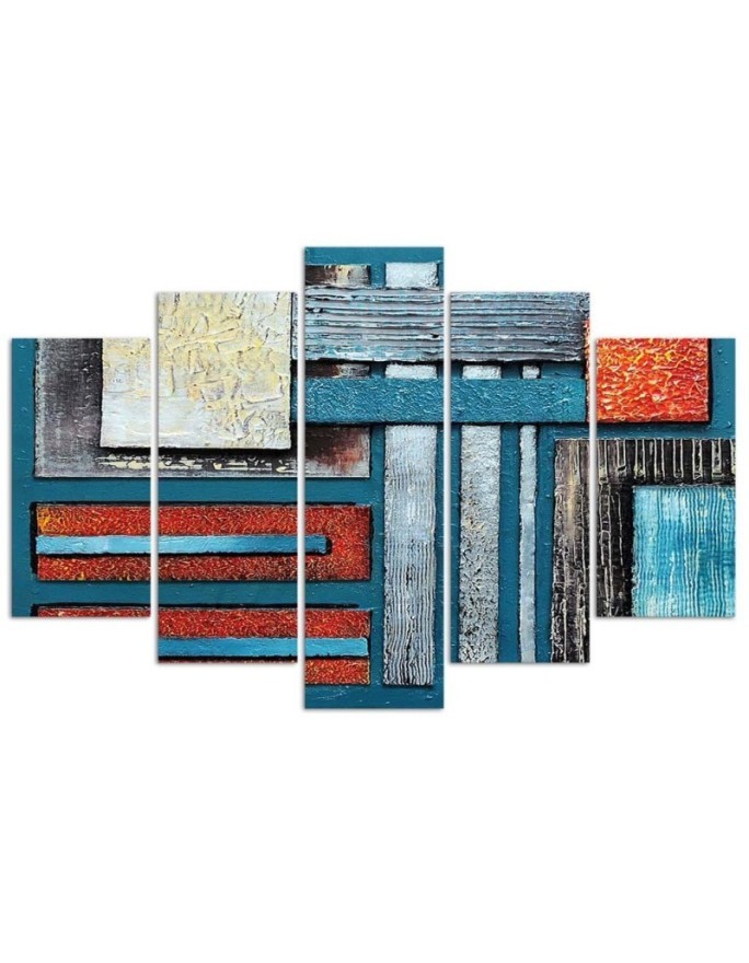 Canvas print for living room, office for wall - Abstract composition with blue | FEEBY